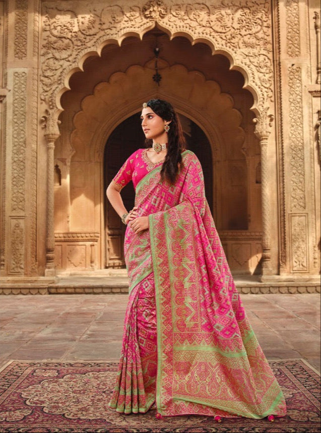banarasi saree with zari weaving and embroidered silk blouse – festive ethnic wear for women