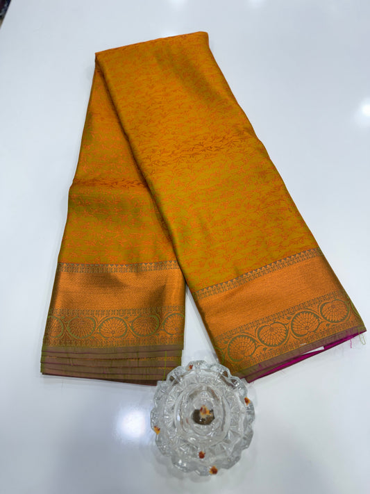 Soft Silk Saree with Samutrika Weaving and Contrast Zari Border for Women – Lightweight Festive Wear Saree