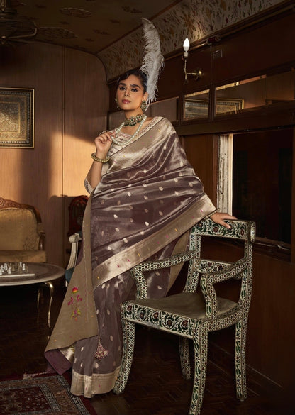 tissue paithani saree with embroidered designer blouse – premium ethnic wear for women