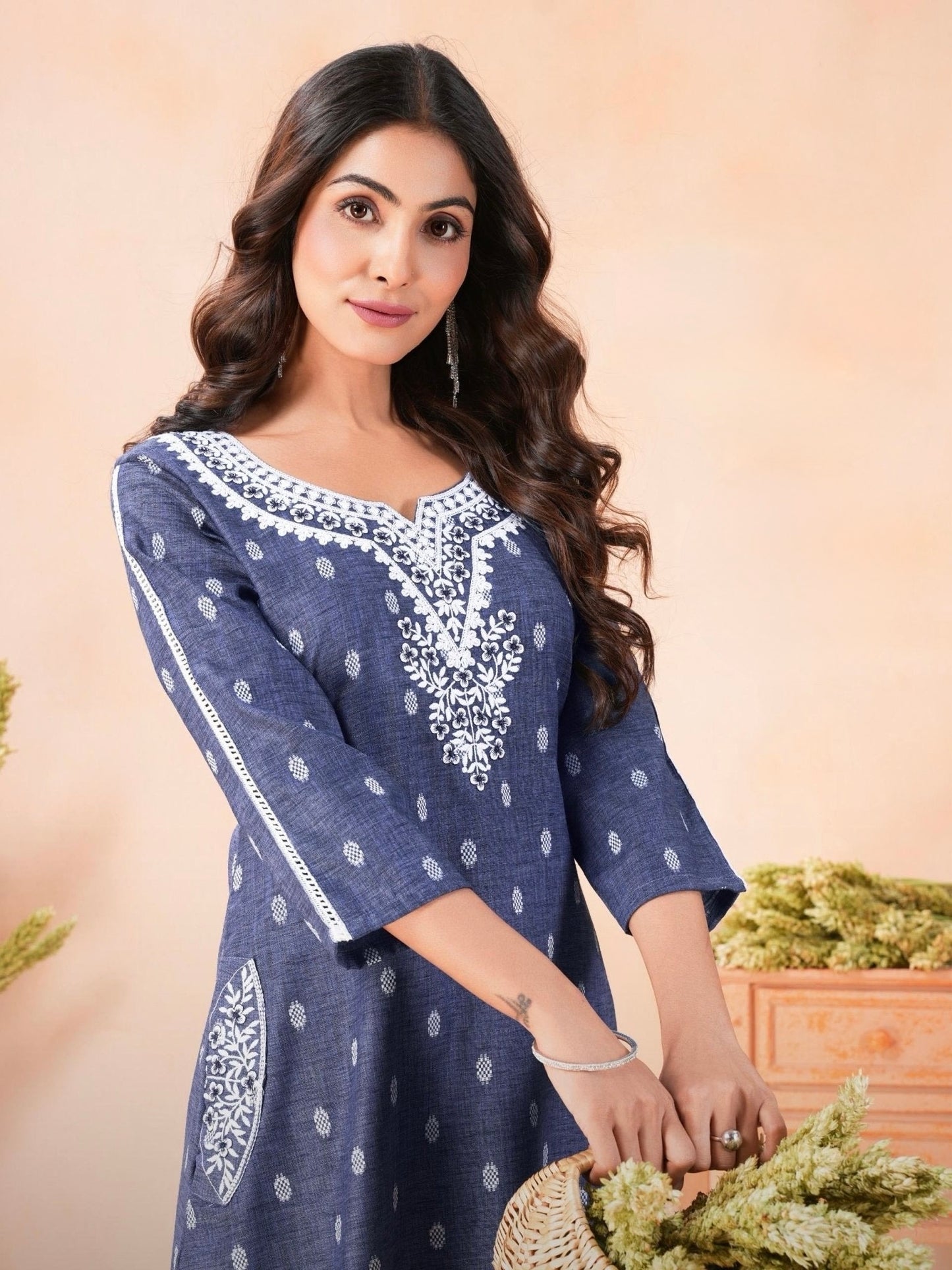 Denim Butta and Rayon Co-ord Set for Women – Casual Wear Two-Piece Set