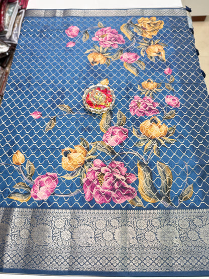 Kasargod-Style Silk Blend Saree with Zari Border and Rich Pallu – Festive Saree for Women
