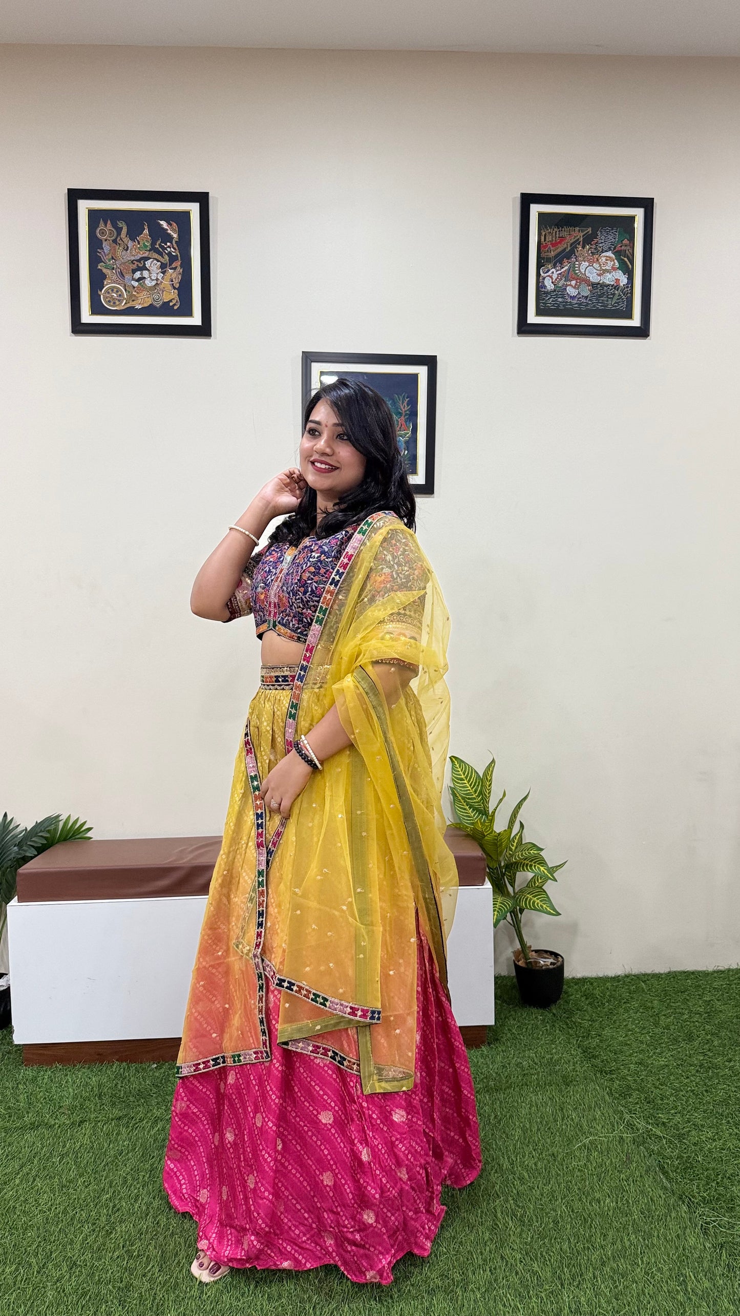 Viscose Jacquard Silk Embroidered Lehenga Choli with Dupatta for Women – Free Size Stitched