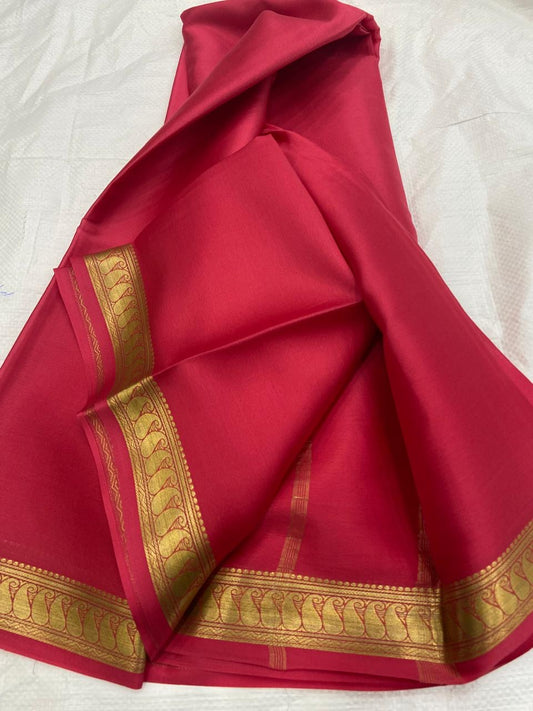 Pure Crepe Mysore Silk Saree for Women – Silk Mark Certified Lightweight Traditional Saree