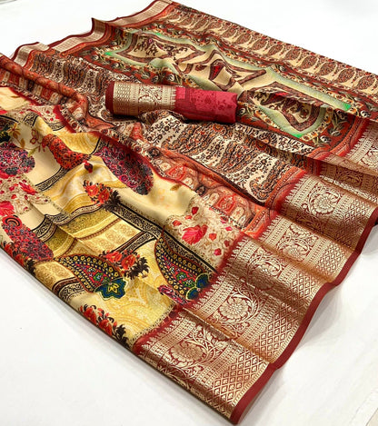 Dola Viscose Silk Saree with Exquisite Printed Design – Elegant Festive Wear for Women