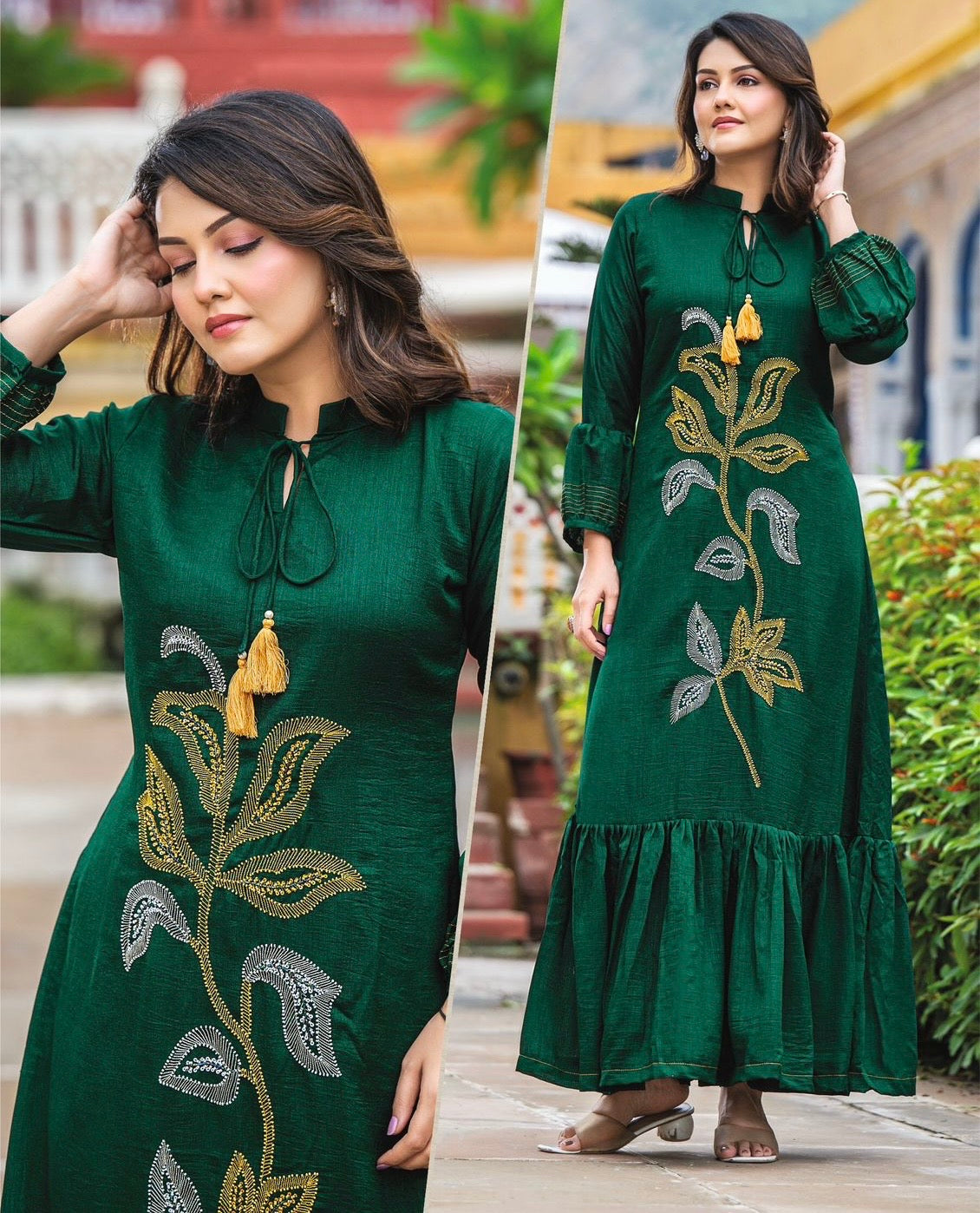 Women’s Premium Long Gown Dress – One-Piece Ethnic Wear(Sizes L, XL)