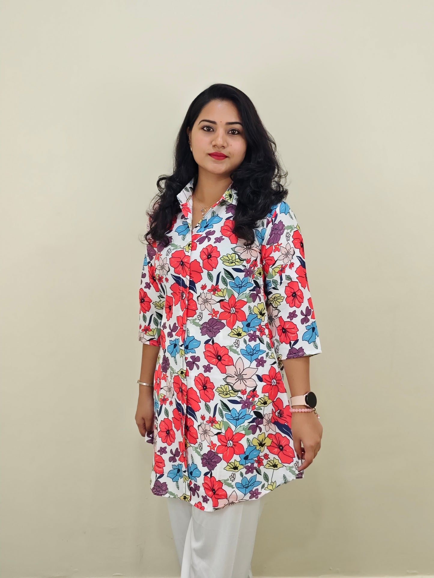 Printed Rayon Short Kurti with Stretchable Lycra Plazzo Set for Women – Digital Print, M to XXL