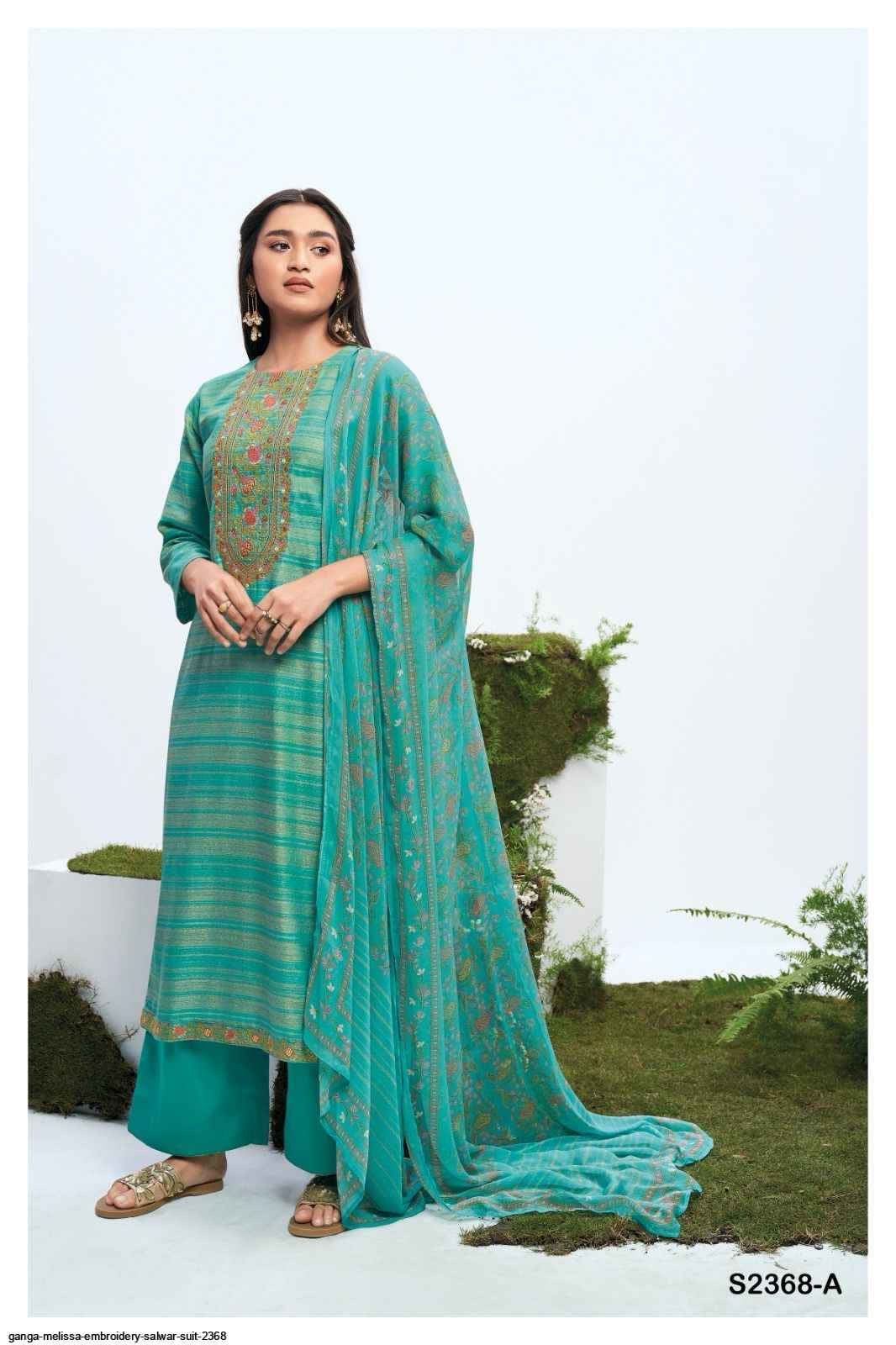 Unstitched Woven Fabric Suit Material with Embroidery, Cotton Silk Bottom and Chiffon Printed Dupatta