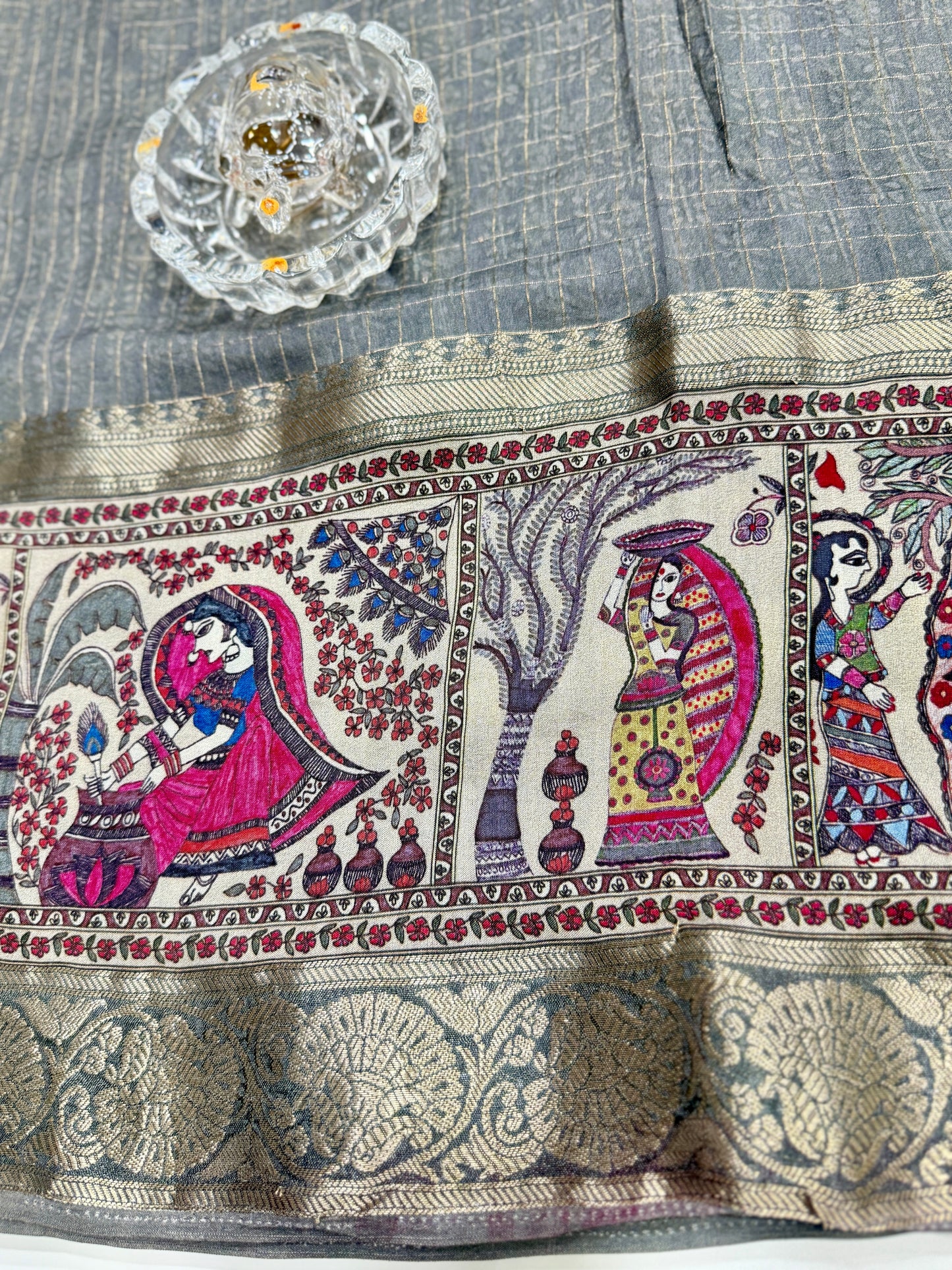 Russian Bentex Border Chittpallu Viscose Crepe Silk Saree with Zari Weaving – Festive Wear