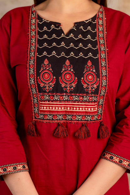 Pure Cotton Printed Kurti Pant Dupatta Set for Women