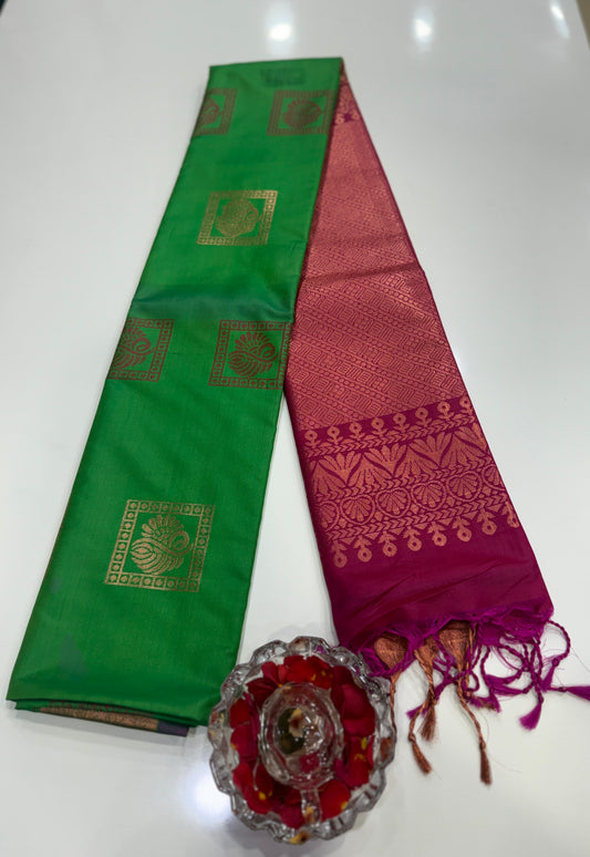 Kanchi Soft Silk Saree with Zari Weaving and Traditional Motifs – Wedding and Festive Wear