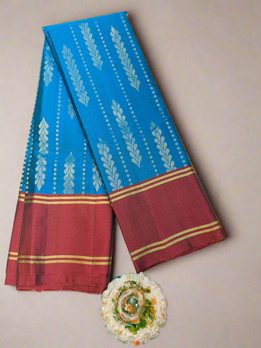 Pure Handloom Silk Saree with Traditional Zari Weaving for Women
