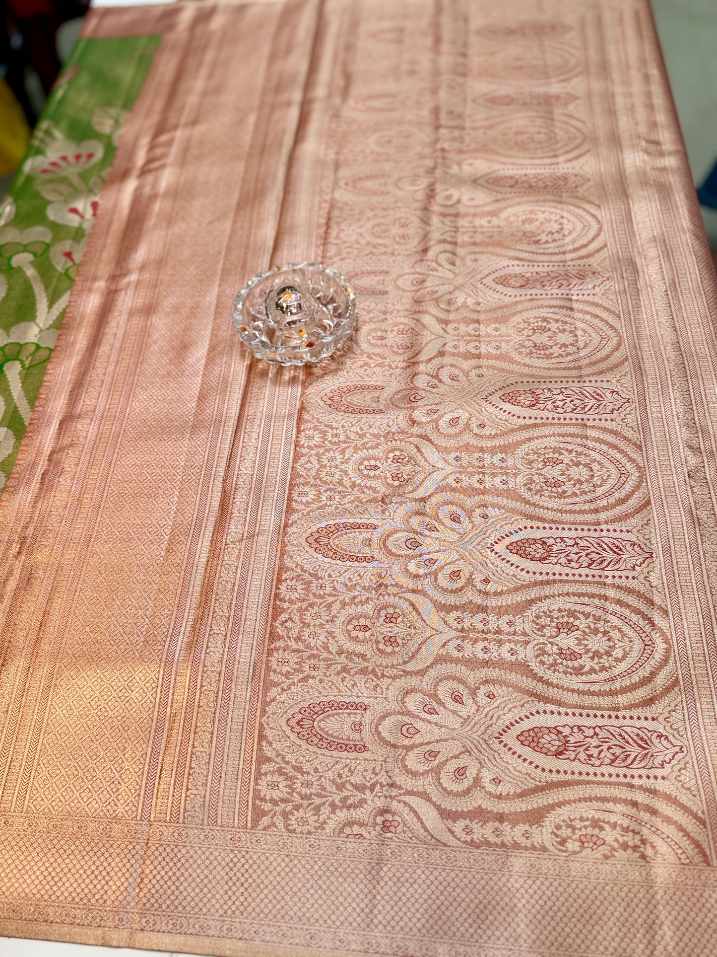 Semi Pattu Silk Saree with Zari Border and Contrast Pallu for Women