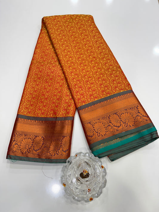 Soft Silk Saree with Samutrika Weaving and Contrast Zari Border for Women – Lightweight Festive Wear Saree