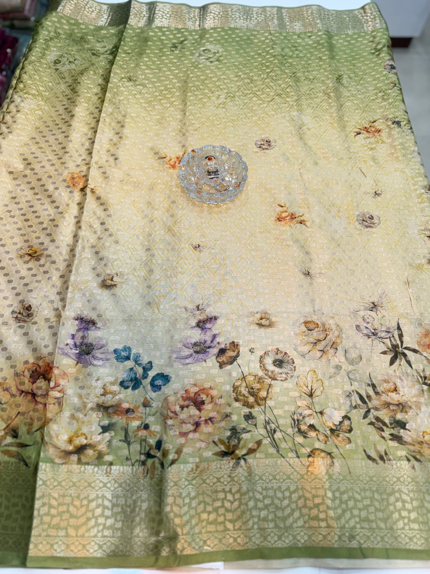 Georgette Silk Butti Saree with Rich Printed Pallu