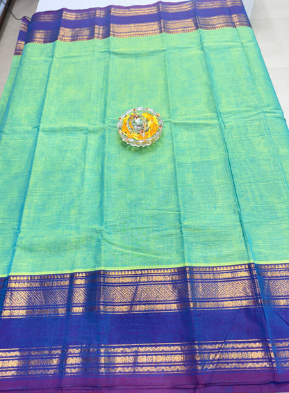 Chettinad Pure Cotton Saree with Zari Border – 80 Count, 20 Colours, 5.5m Length