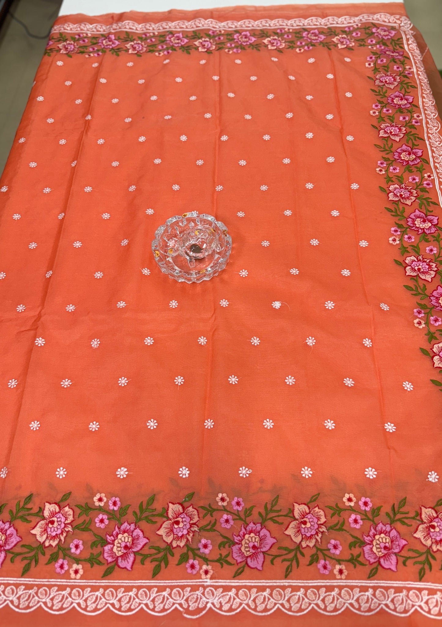 Banarasi Semi-Organza Saree with Embroidery and Fancy Border – Lightweight Festive Saree for Women