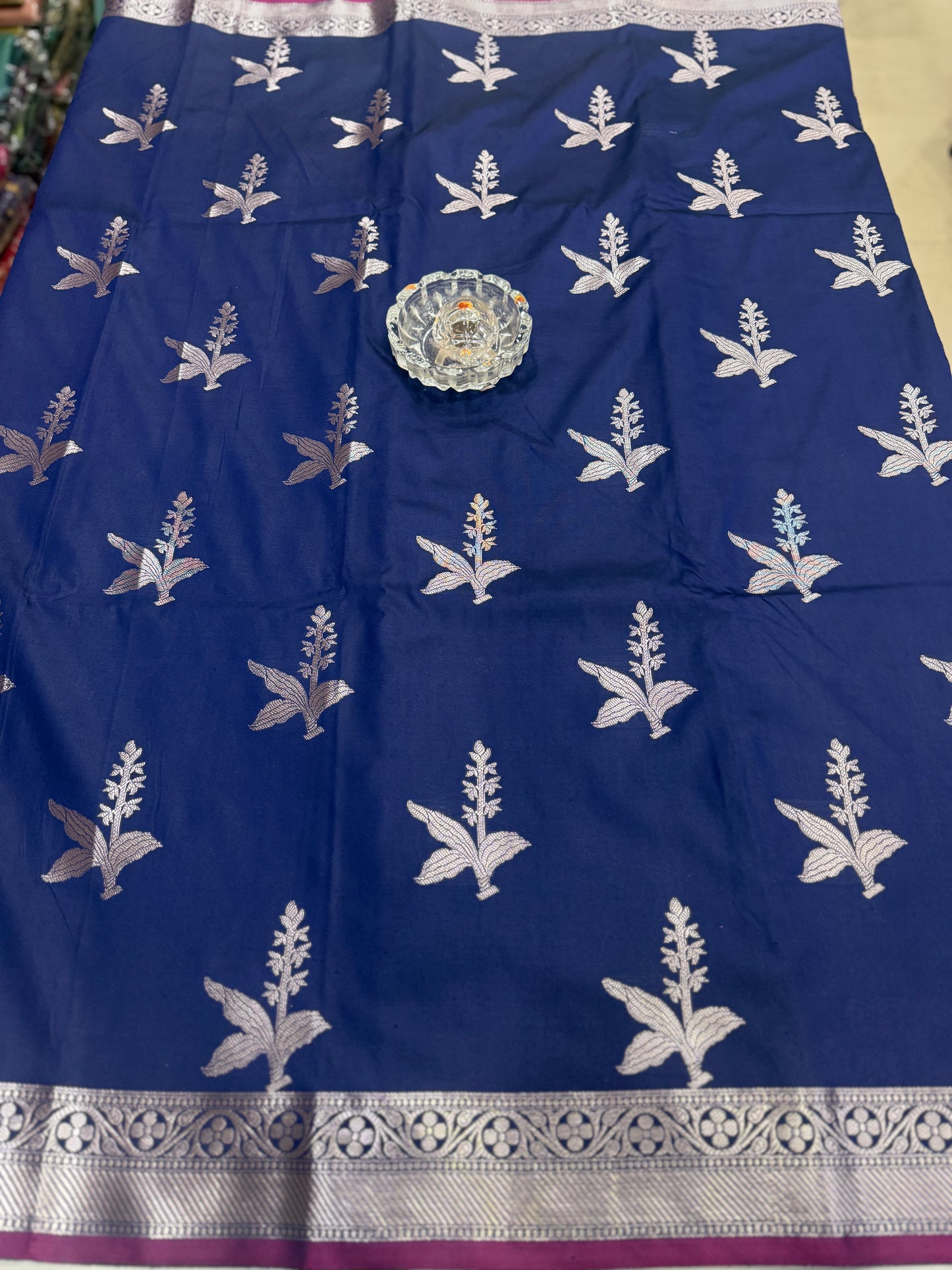 Women’s Banarasi semi mashru katan silk saree with zari boota weaving, rich pallu and brocade blouse