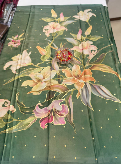 Printed Silk Saree with Matching Blouse – Lightweight Festive Saree for Women