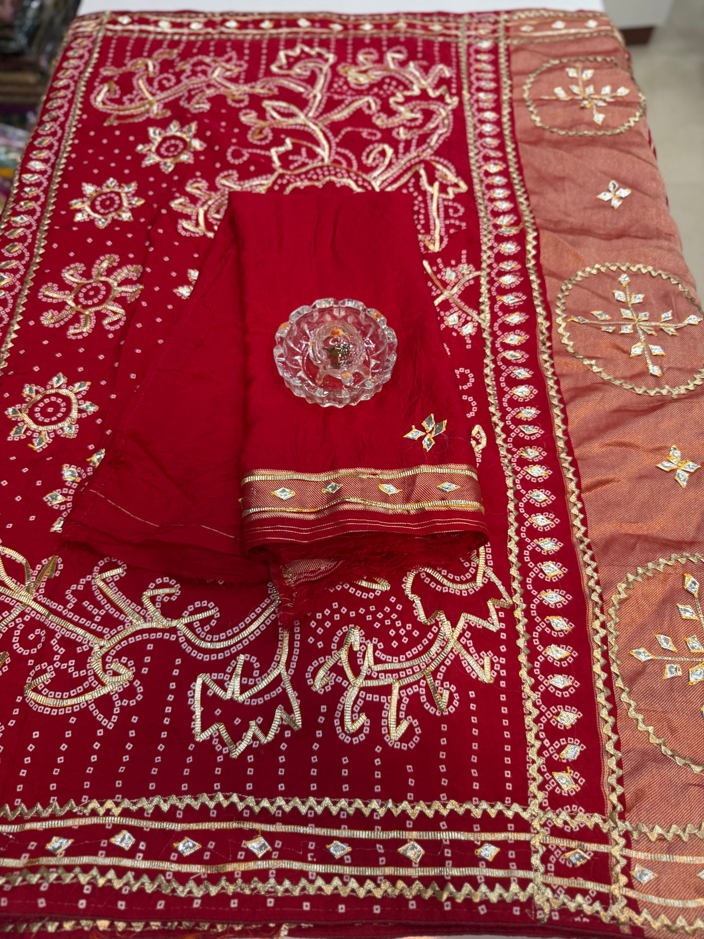 Pure Modal Silk Saree with Embroidered Border and Matching Blouse