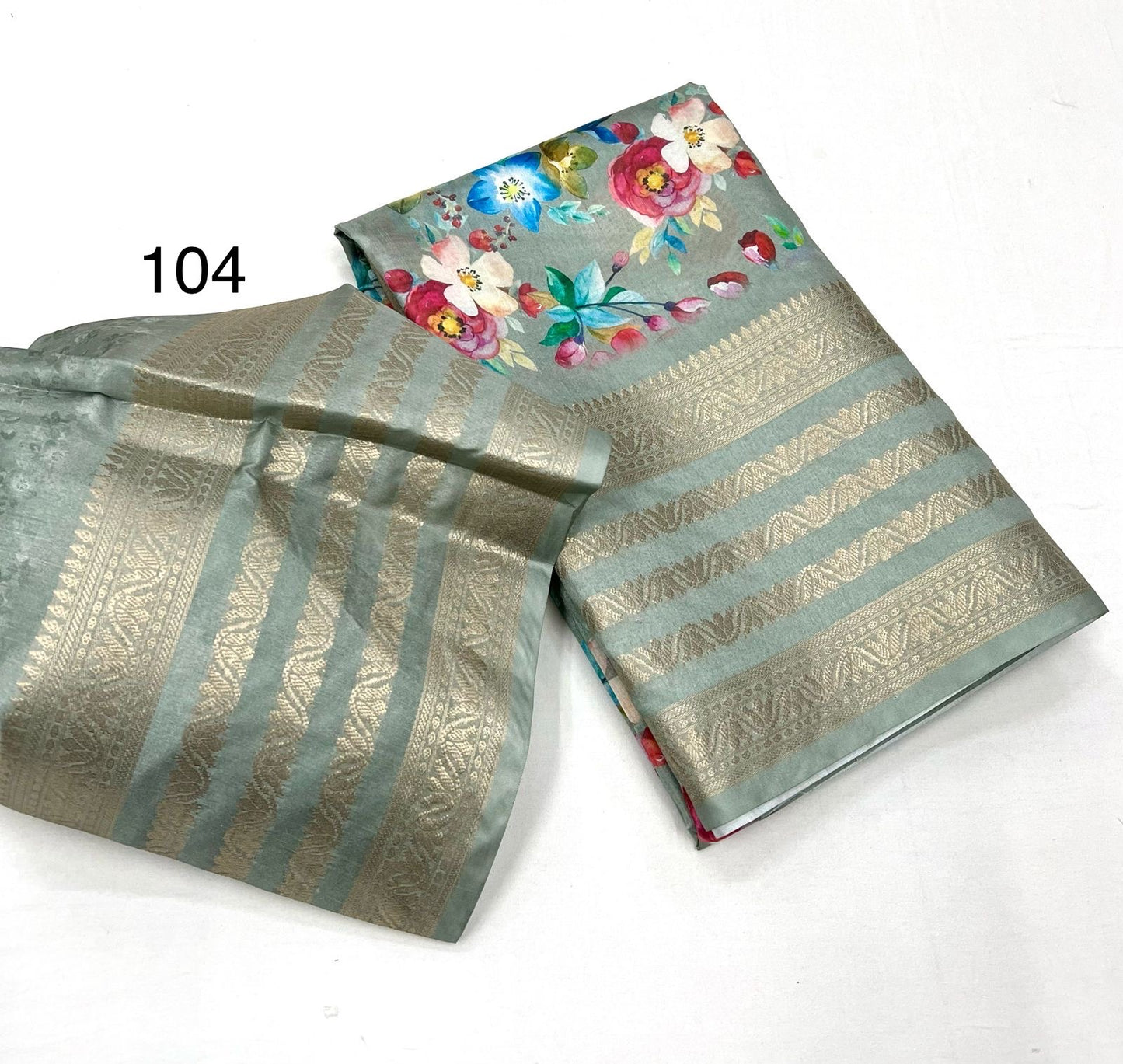 Soft Dola Silk Sarees digital floral print Jacquard weaving border