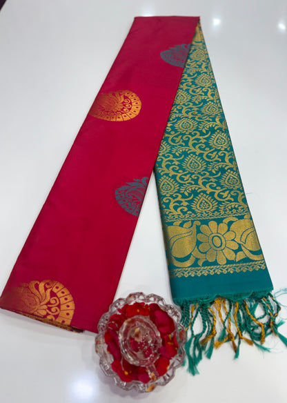 Kanchi Soft Silk Saree with Zari Weaving and Traditional Motifs – Wedding and Festive Wear