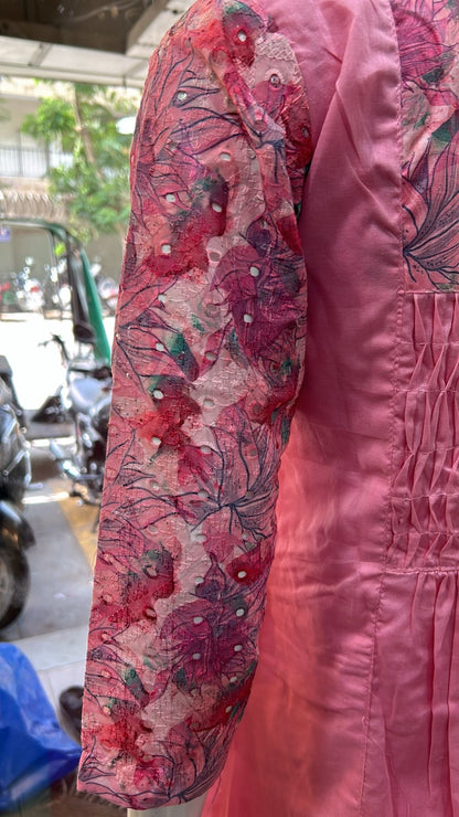 Handloom Cotton Kurta Pant Set with Pintex Work, Mirror Embellishments and Printed Dupatta for Women