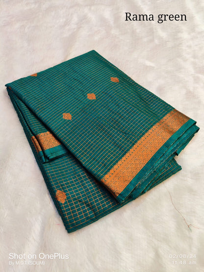 Mangalagiri Semi Pattu Saree with Blouse Piece for Women