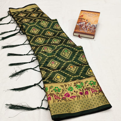 Kanchipuram Organza Saree with Antique Zari Weaving and Brocade Blouse – Festive Wear