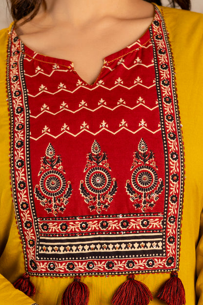 Pure Cotton Printed Kurti Pant Dupatta Set for Women