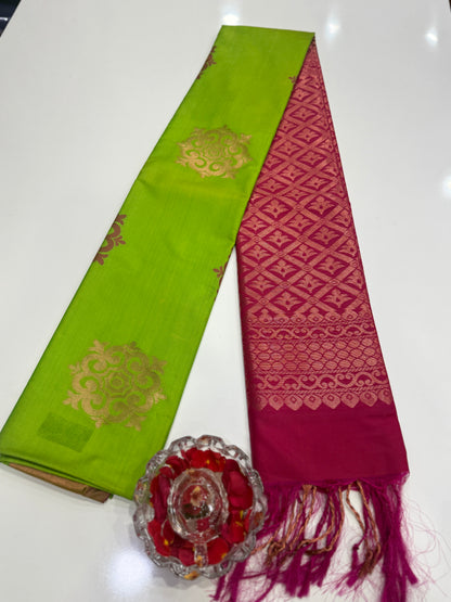 Kanchi Soft Silk Saree with Zari Weaving and Traditional Motifs – Wedding and Festive Wear