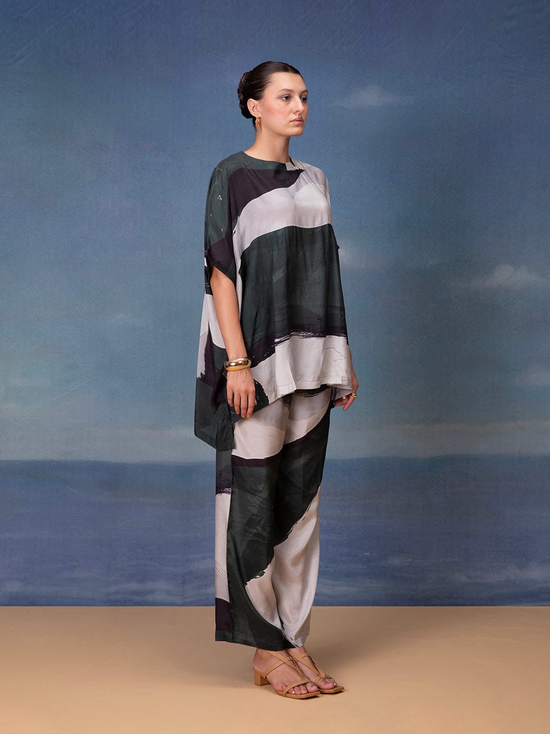 Bamboo Muslin Co-Ord Set with Elegant Print – Sustainable Ethnic Daywear for Women (L to XXL)