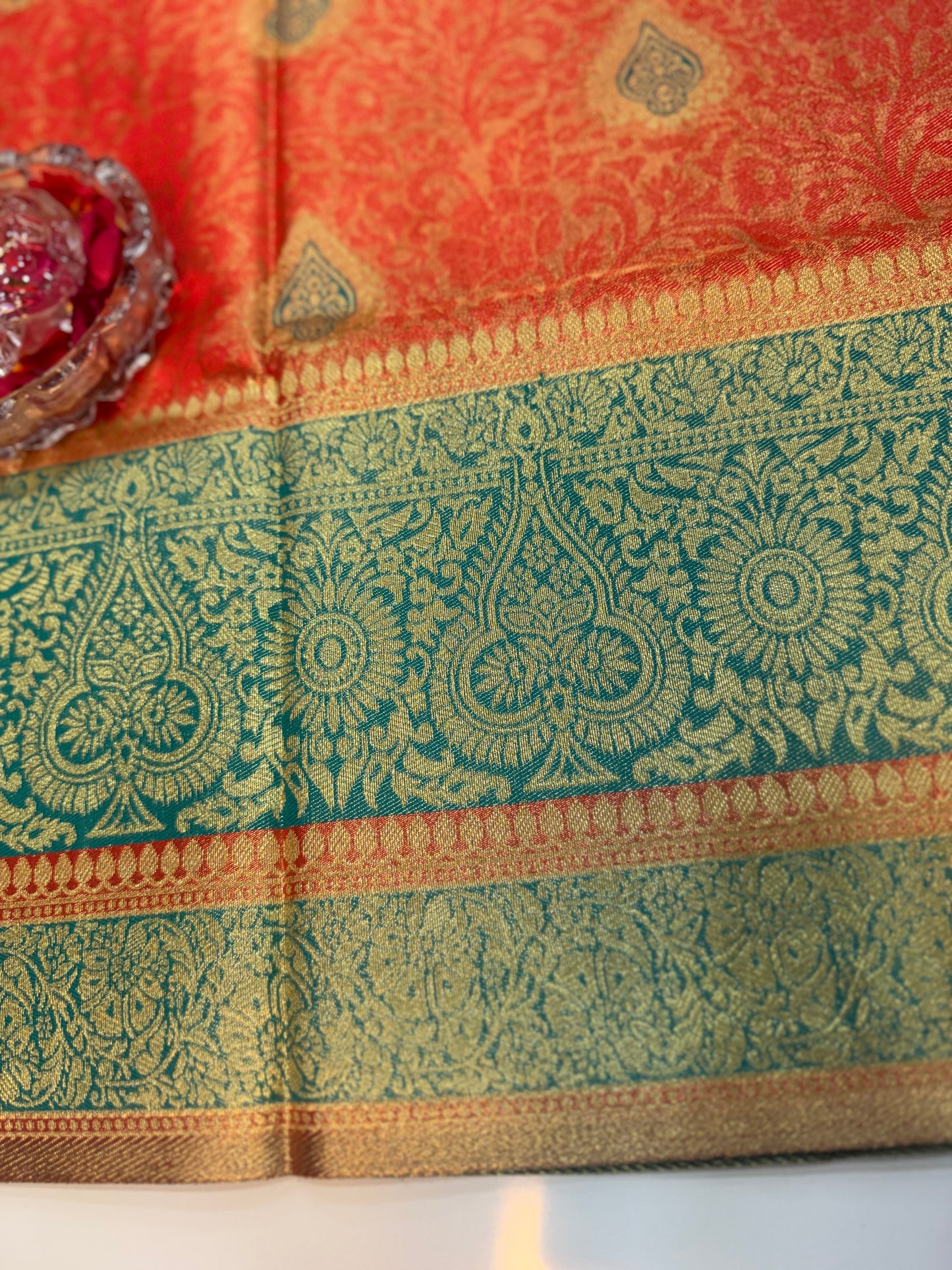 Pure Soft Silk Saree with Rich Zari Weaving and Multicolor Thread Work, Running Silk Blouse