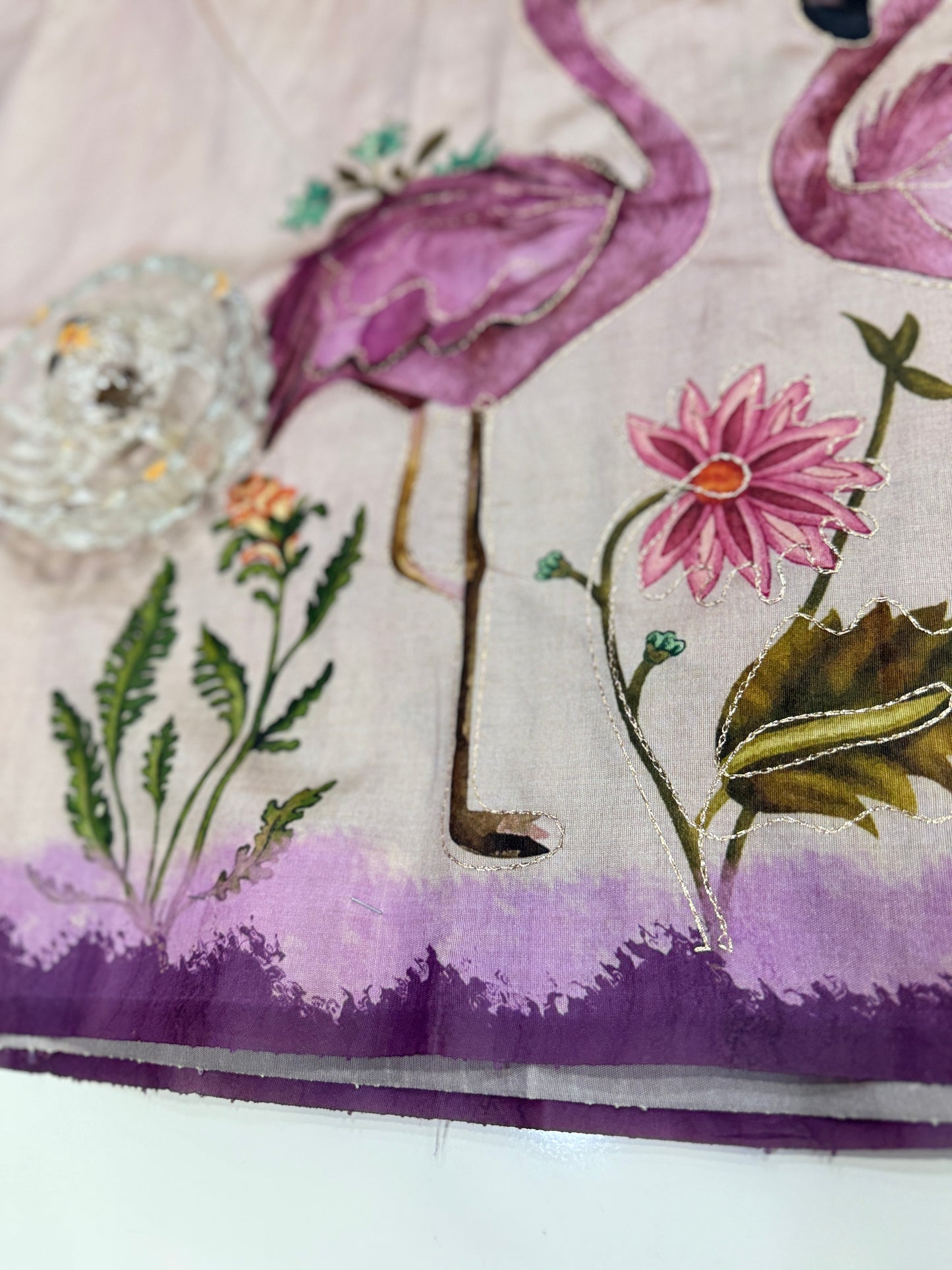 Assam silk saree for women with aari embroidery and paithani motifs, festive wear saree with blouse