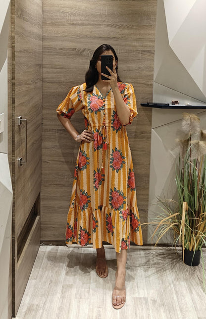 Premium Cotton Tunnel Tunic Midi Dress with Lace Detailing – Women’s Ethnic-Fusion Wear (Sizes 38 to 44)