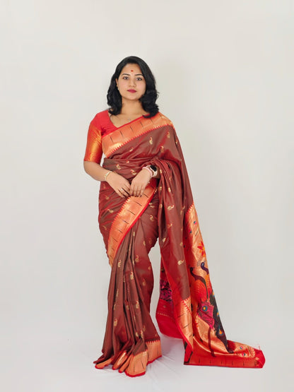 Classic Paithani Saree with Brocade Blouse and Rich Pallu – Women’s Traditional Ethnic Wear