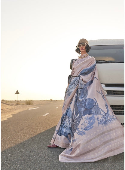 Printed Handwoven Tussar Silk Saree – Women’s Festive and Traditional Wear