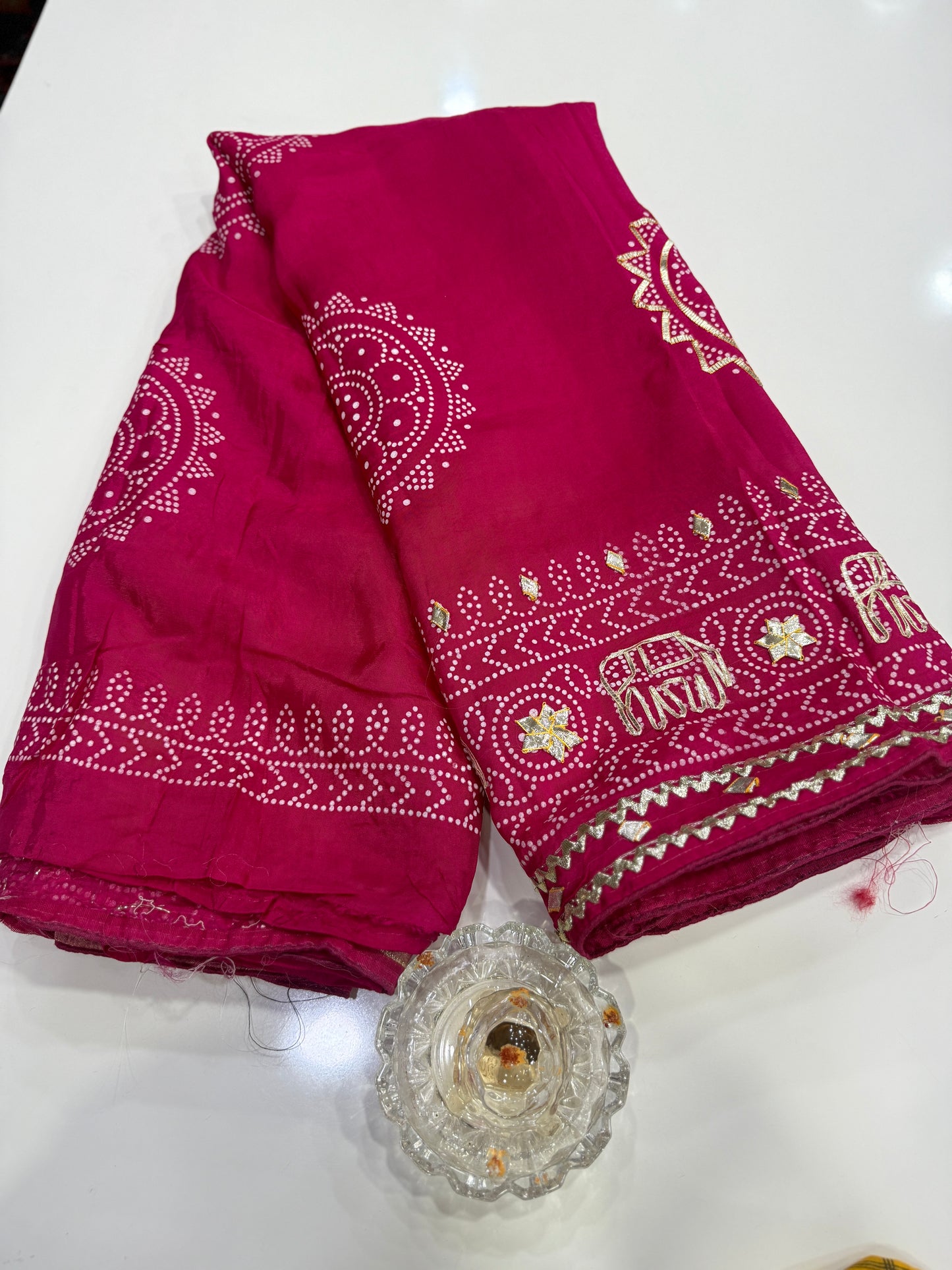 Pure Modal Silk Saree with Embroidered Border and Matching Blouse