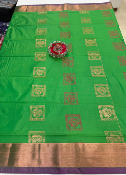 Kanchi Soft Silk Saree with Zari Weaving and Traditional Motifs – Wedding and Festive Wear
