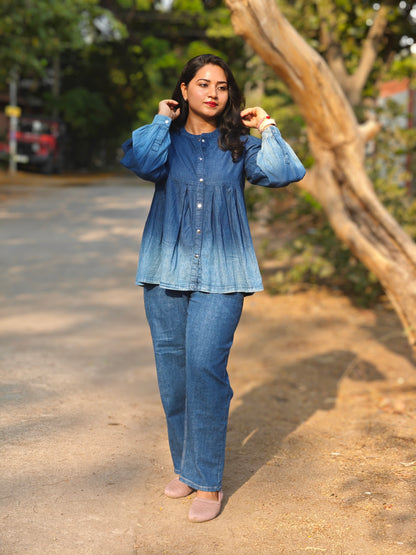 Classic Denim Short Top for Women – Size 2XL