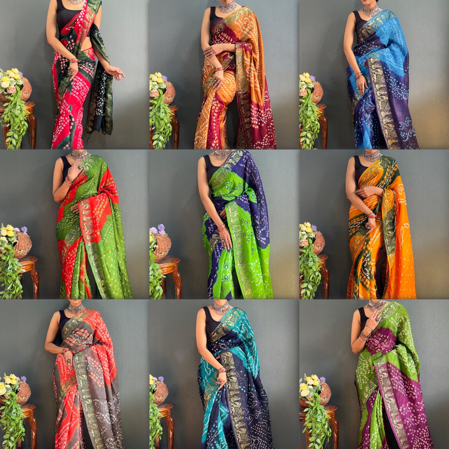 Art Silk Bandhani Saree with Hand Bandhej Work and Running Blouse – Festive Wear for Women