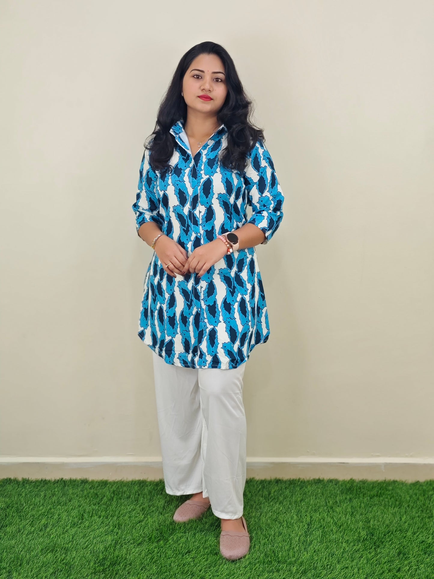 Printed Rayon Short Kurti with Stretchable Lycra Plazzo Set for Women – Digital Print, M to XXL