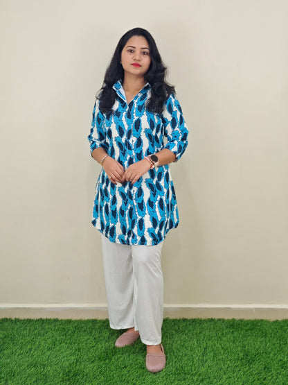 Printed Rayon Short Kurti with Stretchable Lycra Plazzo Set for Women – Digital Print, M to XXL