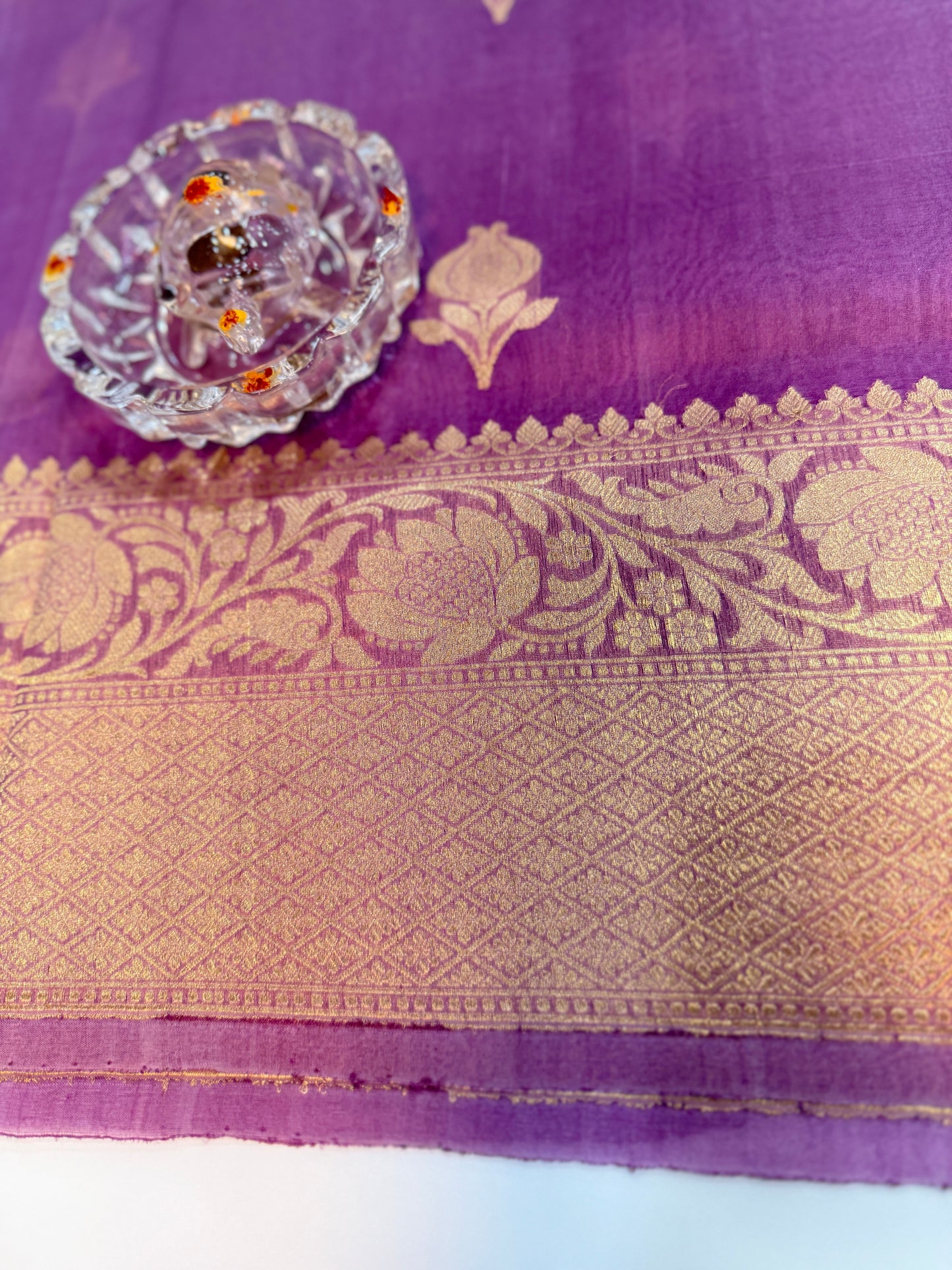 Banarasi handloom pure kora organza saree with kaduwa zari weaving and silkmark certified blouse