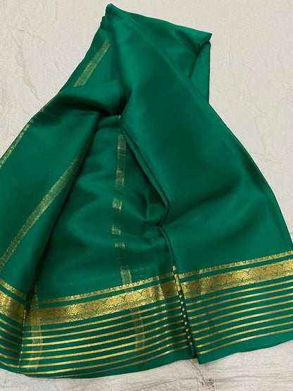 Pure Crepe Mysore Silk Saree for Women – Silk Mark Certified Lightweight Traditional Saree