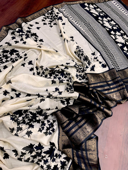 Dola Silk Saree with All-Over Jari Work and Jacquard Border for Women