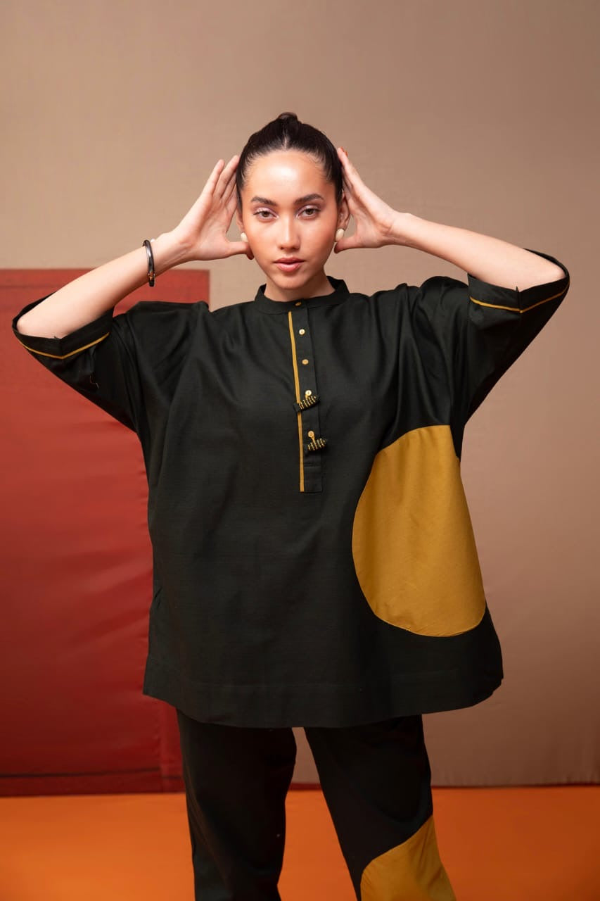 Cotton Applique Co-Ord Set for Women with Fish Button Detailing – Artistic Ethnic Wear (M to XXL)