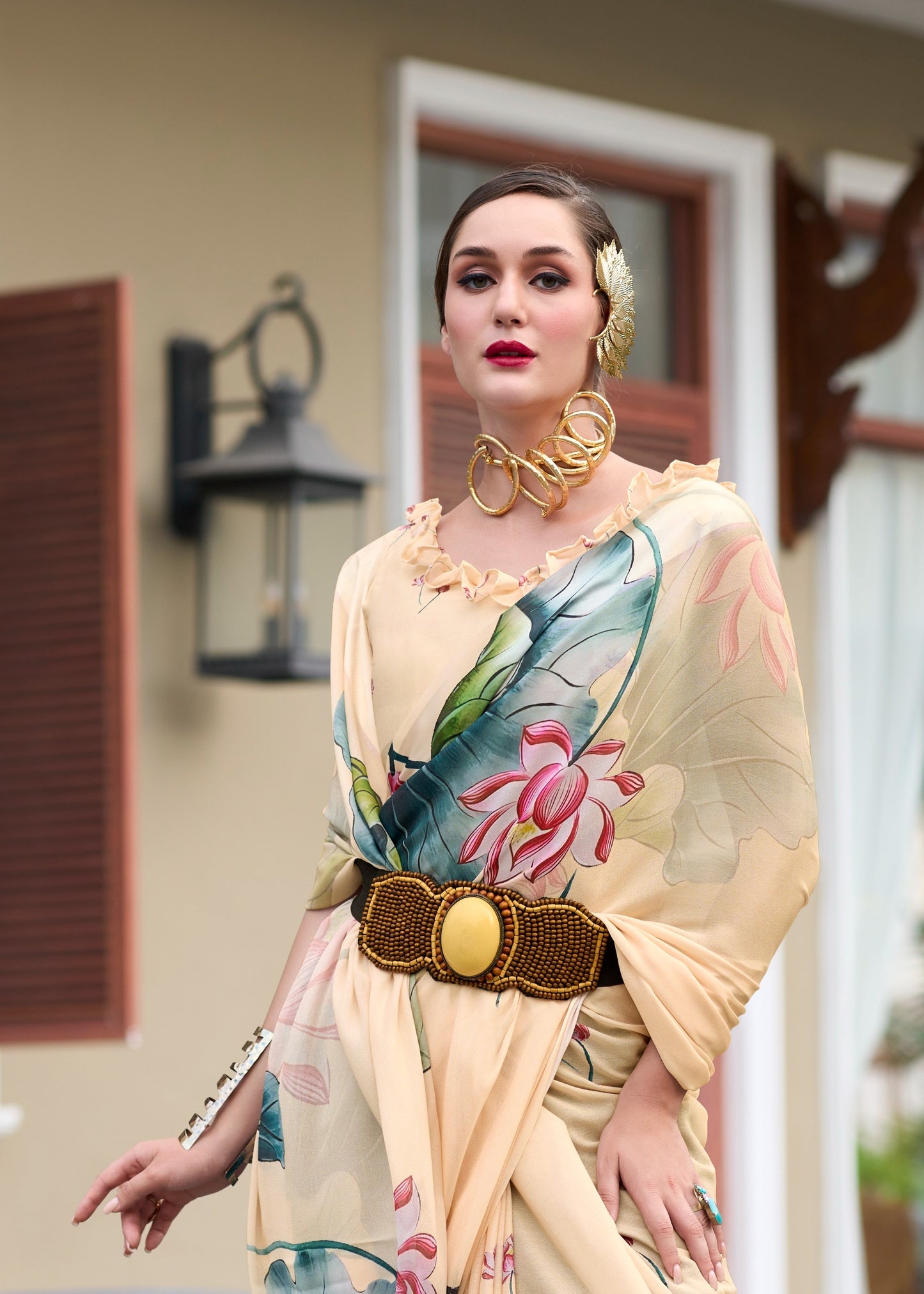 Pure Georgette Saree with Exclusive Digital Prints – Women’s Festive and Party Wear