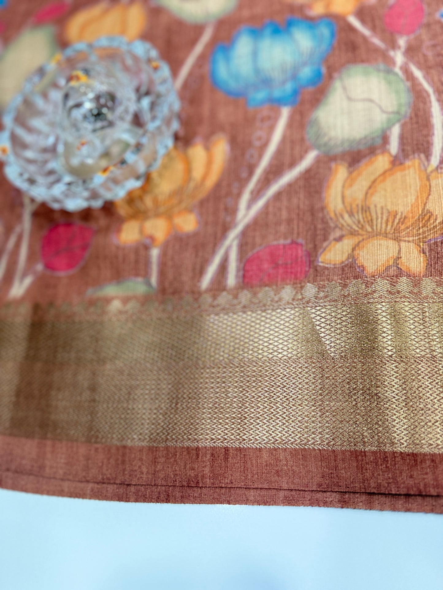 Tussar Art silk saree with handloom weaving and floral pattern for women