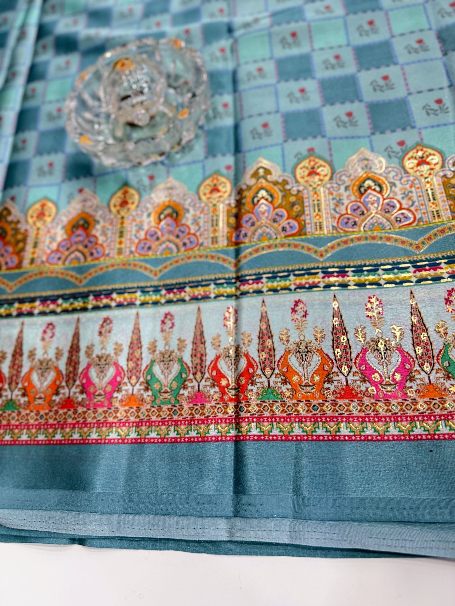 Japan satin saree for women with position print pallu and blouse, soft satin printed saree for festive and casual wear