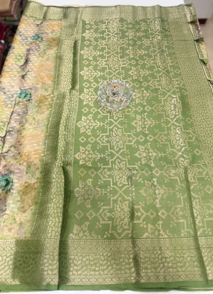 Georgette Silk Butti Saree with Rich Printed Pallu